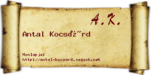 Antal Kocsárd névjegykártya