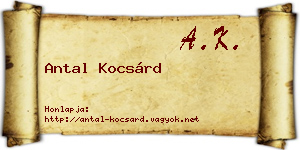 Antal Kocsárd névjegykártya